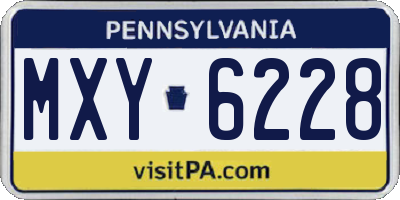 PA license plate MXY6228