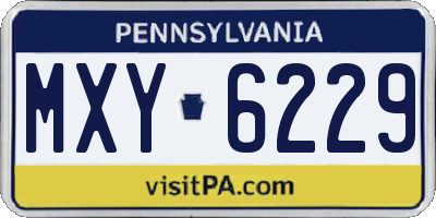 PA license plate MXY6229