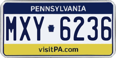 PA license plate MXY6236