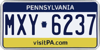 PA license plate MXY6237