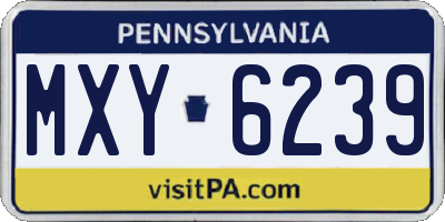 PA license plate MXY6239