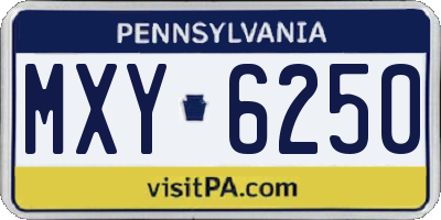 PA license plate MXY6250