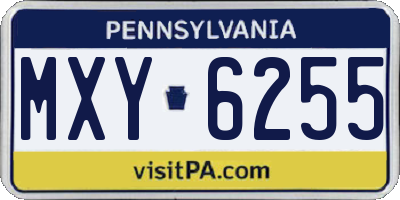 PA license plate MXY6255