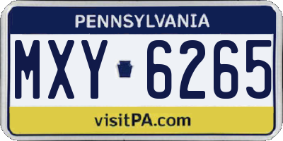 PA license plate MXY6265