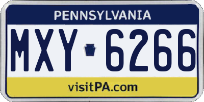 PA license plate MXY6266