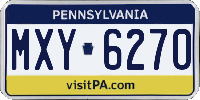 PA license plate MXY6270