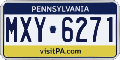 PA license plate MXY6271