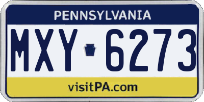 PA license plate MXY6273