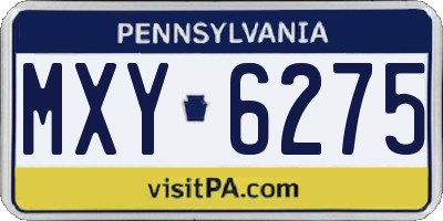 PA license plate MXY6275