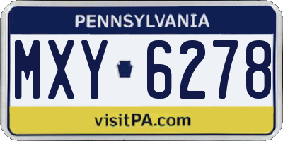 PA license plate MXY6278
