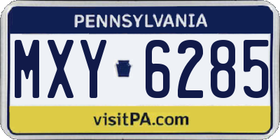 PA license plate MXY6285