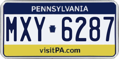 PA license plate MXY6287