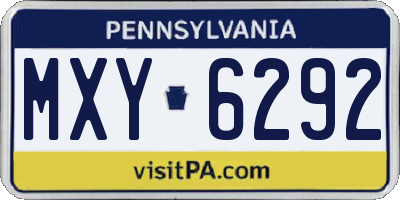 PA license plate MXY6292
