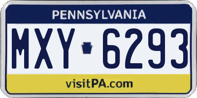 PA license plate MXY6293