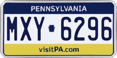 PA license plate MXY6296