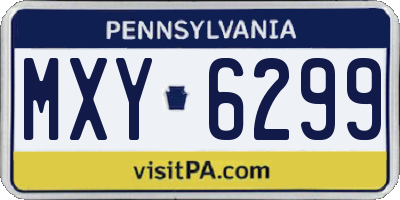 PA license plate MXY6299