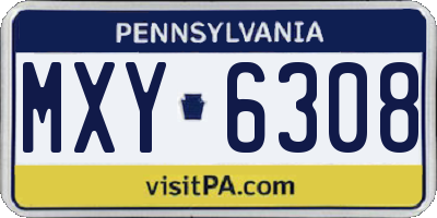 PA license plate MXY6308