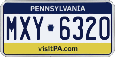 PA license plate MXY6320