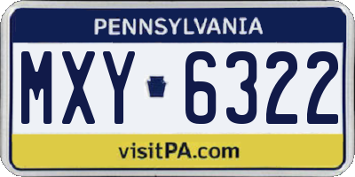 PA license plate MXY6322