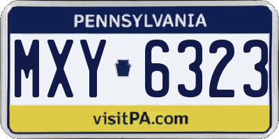 PA license plate MXY6323