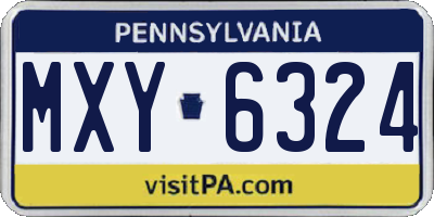 PA license plate MXY6324