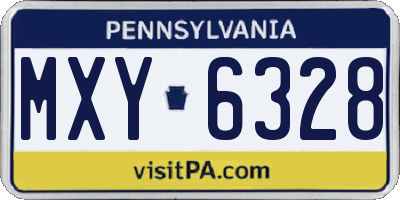 PA license plate MXY6328