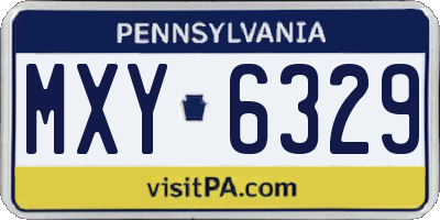 PA license plate MXY6329