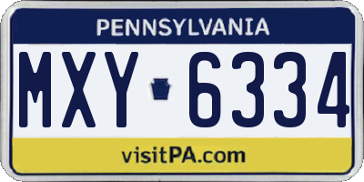 PA license plate MXY6334