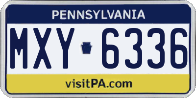 PA license plate MXY6336