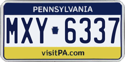 PA license plate MXY6337