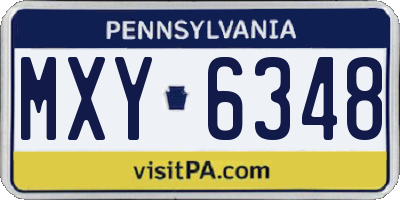 PA license plate MXY6348