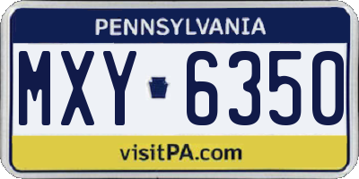 PA license plate MXY6350