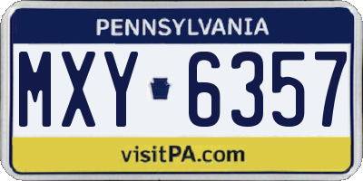 PA license plate MXY6357
