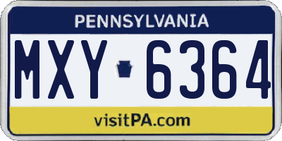 PA license plate MXY6364