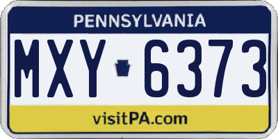 PA license plate MXY6373
