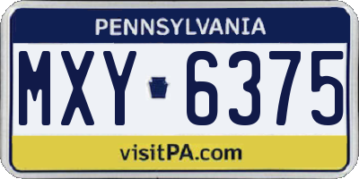 PA license plate MXY6375