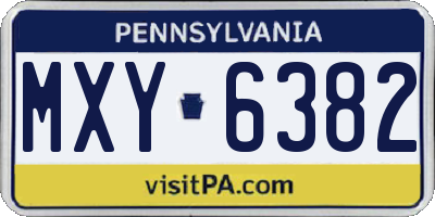 PA license plate MXY6382