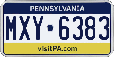 PA license plate MXY6383