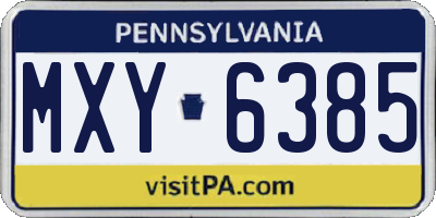 PA license plate MXY6385