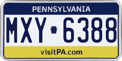 PA license plate MXY6388