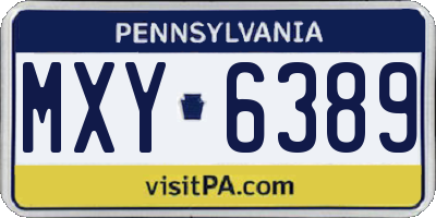 PA license plate MXY6389