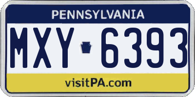 PA license plate MXY6393