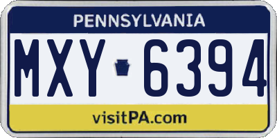 PA license plate MXY6394