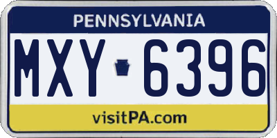 PA license plate MXY6396