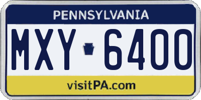 PA license plate MXY6400