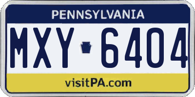 PA license plate MXY6404