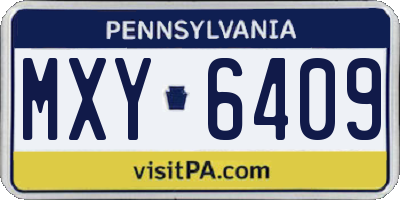 PA license plate MXY6409