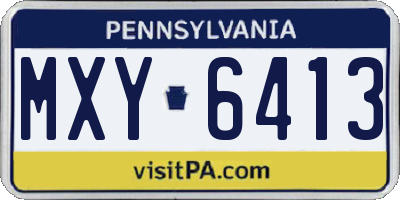 PA license plate MXY6413