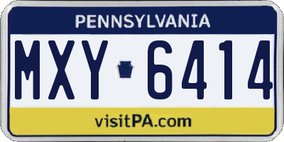 PA license plate MXY6414
