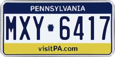 PA license plate MXY6417